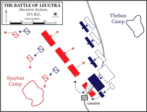 Dispositions during the Battle of Leuctra , 371 BC